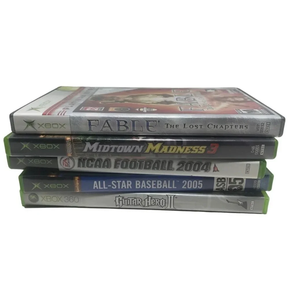 XBox Xbox360 Lot of 5 Random Games Untested Baseball Football Cars Fable Guitar